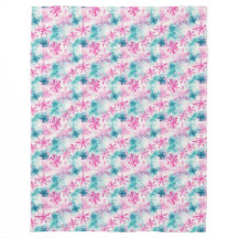 Modernes Aquamarin-rosa Schneeflockenmuster