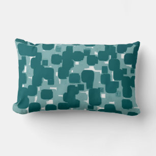 Modernes Aquamarines Abstraktes Design Lendenkissen