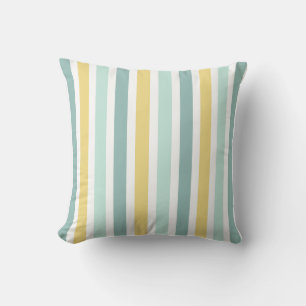 Modernes Aquamarines Aqua Gold Streifen Muster Kissen