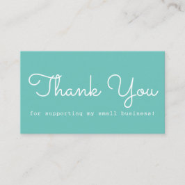 Modernes Aquamarines Danke Visitenkarte