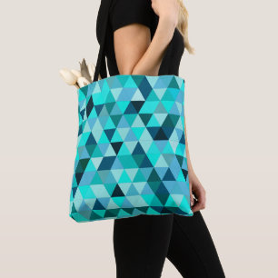 Modernes Aquamarines Dreiecksmuster Tasche