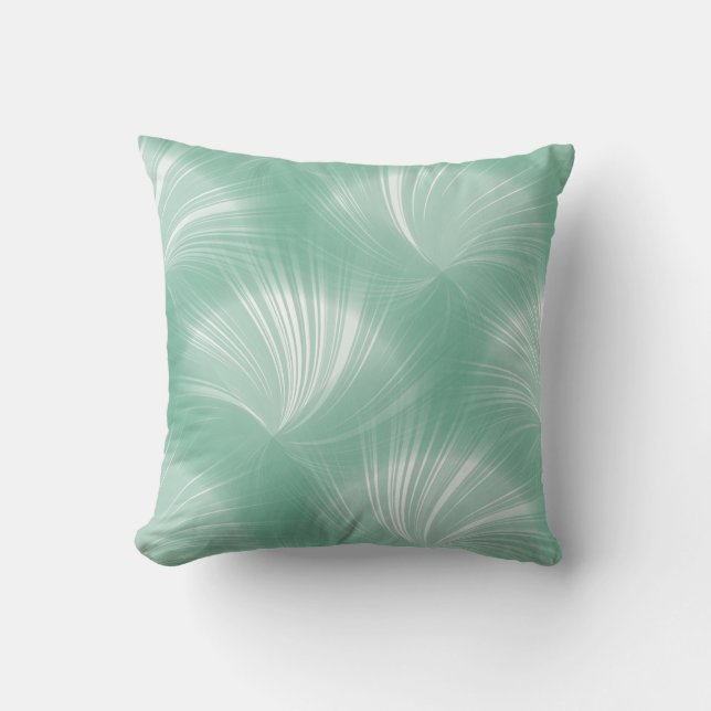 Modernes, Aquamarines, elegantes Muster Kissen (Vorderseite)