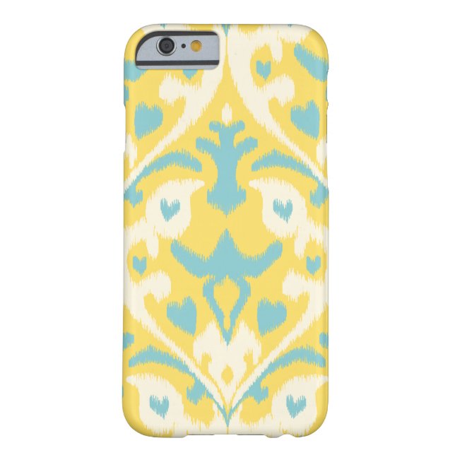 Modernes aquamarines gelbes girly ikat Stammes- Case-Mate iPhone Hülle (Rückseite)