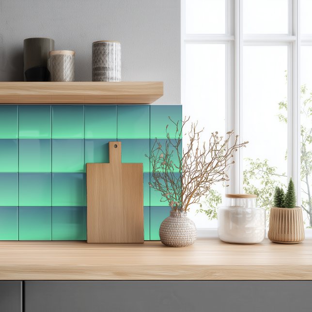 Modernes Aquamarines Minze Green Ombre Fliese (Von Creator hochgeladen)