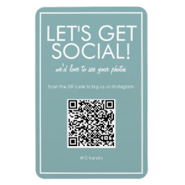 Modernes Aquamarines QR Code Magnet