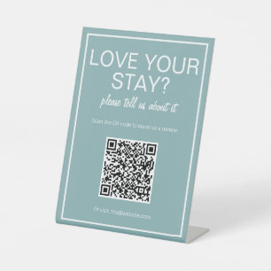 Modernes Aquamarines QR-Code-Prüftabellenzeichen Sockelschild