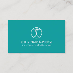 Modernes aquamarines Scissor Visitenkarte