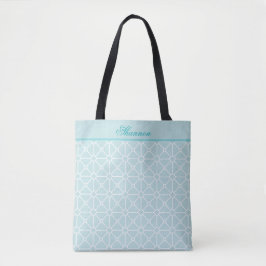 Modernes Aquamarines und Personalisiertes Muster Tasche