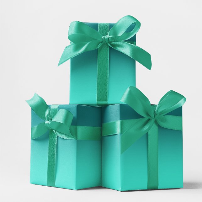 Modernes Aquamarines und türkisfarbenes Ombre Geschenkpapier (Modern Teal and Turquoise Ombre Wrapping Paper)
