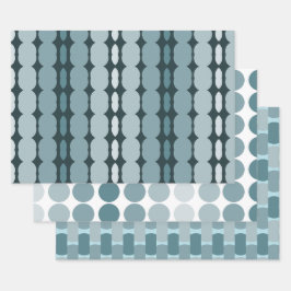 Modernes Aquamarines und Weiß Geschenkpapier Set