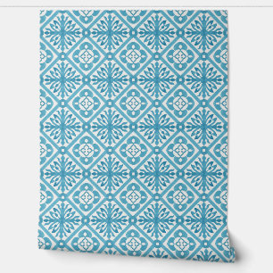 Modernes Aquamarines Watercolor Boho Design Tapete
