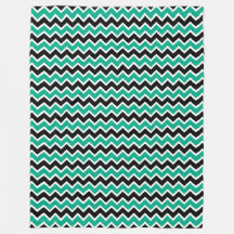 Modernes Aquamarines Zickzack Schwarzes Muster
