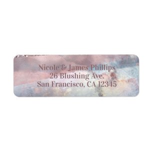 Modernes Aquarell Blau & Rose Gold Pink Glam Chic