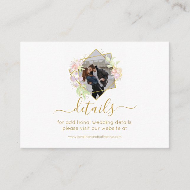 Modernes Aquarell-Foto Begleitkarte (Vorderseite)