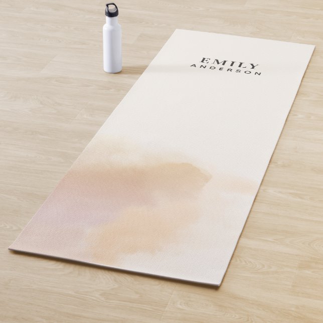 Modernes Aquarell minimale elegante rosa Pfirsich Yogamatte (Beispiel)