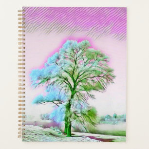 Modernes Aquarell-Notizbuch mit farbigen, schneebe Planer
