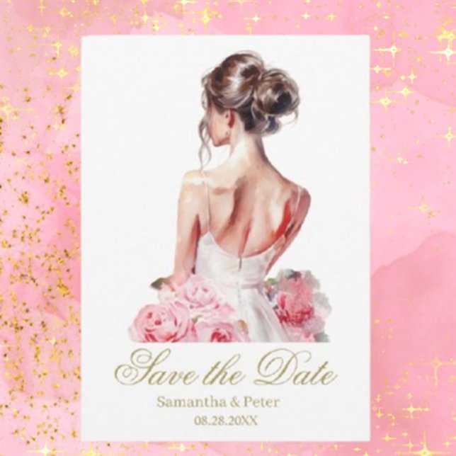 Modernes Aquarell Rosa Hochzeitskleid Brautparty Einladung (perfect for creating unforgettable memories. Shop now!)