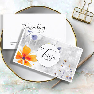 Modernes Aquarellblau/Gold-ID568 Visitenkarte