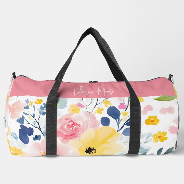 Modernes Aquarellmuster Duffle Bag (Vorderseite)