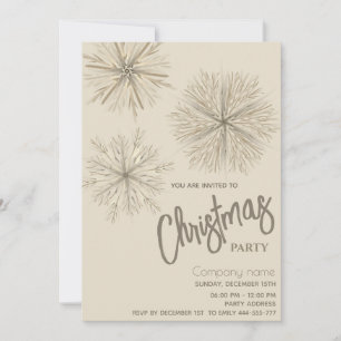Modernes Aquarellschneeflocken Weihnachts-Party Einladung