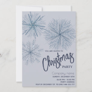 Modernes Aquarellschneeflocken Weihnachts-Party Einladung