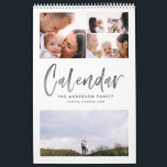 Modernes Aquarellskript-Multi-Foto-Kalender Kalender<br><div class="desc">Moderne Aquarellschrift Multi-Foto Kalender. Der perfekte Familienkalender für Ihr Selbst oder als Geschenk.</div>