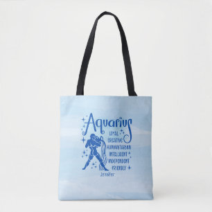 Modernes Aquarius Zodiac Horoskop Personalisiert Tasche
