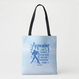 Modernes Aquarius Zodiac Horoskop Personalisiert Tasche