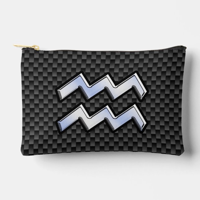 Modernes Aquarius Zodiac-Schild mit Faserverbund Zubehörtasche (Vorderseite)