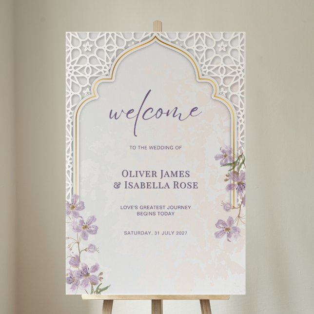 Modernes Arabesque Arch Wedding Willkommenszeichen Acrylschild (Von Creator hochgeladen)