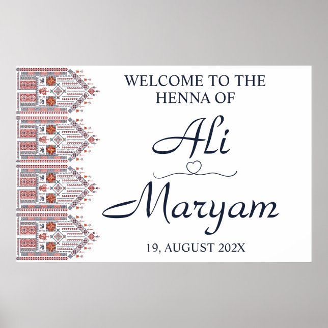 Modernes Arabesque Henna Welcome Partys Poster (Vorne)