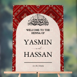 Modernes arabisches Henna Begrüßung Eintritt Acrylschild