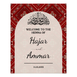Modernes arabisches Henna Begrüßungszeichen Poster