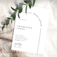 Modernes Arch Black and White Brautparty Invitati