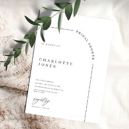 Modernes Arch Black and White Brautparty Invitati Einladung