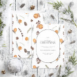 Modernes Arch Boho Winter Citrus Merry Christmas H Feiertagskarte<br><div class="desc">Wie kann man den Feiertag besser vermitteln als mit unserer modernen Arch Boho Winter Citrus Frory Weihnachtskarte? Diese schöne Karte zeigt ein modernes bohisches Muster von Zitrusfrüchten, Kiefernbäumen, Sternanis und Zimt-Botanicals, hinter der Pille geformt Inset mit Ihren Urlaubssgrössen. Das Wort "Merry" ist elegant in einem Skript-Schriftart geschrieben, was es zu...</div>