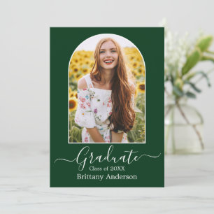 Modernes Arch Calligrafy Foto Green Abschluss Ankündigung