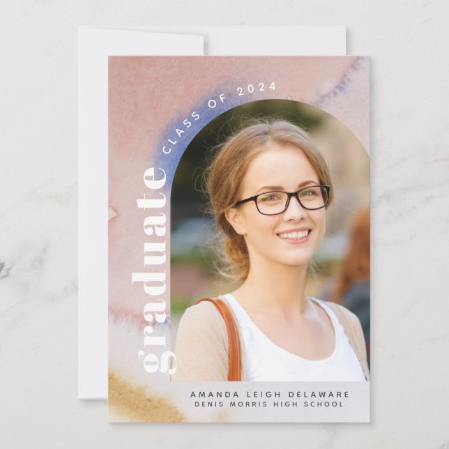 Modernes Arch Foto 2024 Abschluss Ankündigung (Vorderseite)