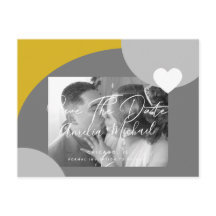 Modernes Arch Foto Gelb Grau Save the Date