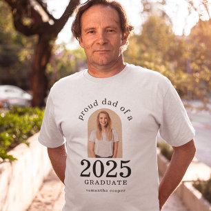 Modernes Arch Foto Proud Vater 2025 Graduate T-Shirt