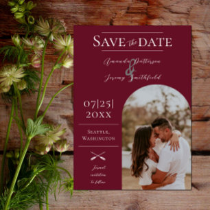 Modernes Arch-Foto   Rot Save the Date