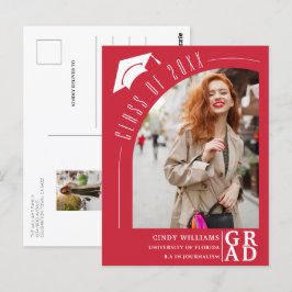 Modernes Arch Foto Roter Abschluss Ankündigung Postkarte