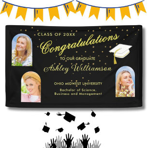 Modernes Arch Foto Uni-Abschluss Party Banner