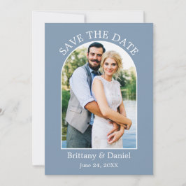 Modernes Arch Frame Foto Dusty Blue Save The Date