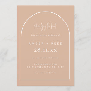 Modernes Arch-Tying-Knot Hochzeit-Blush Pink-Skrip Einladung