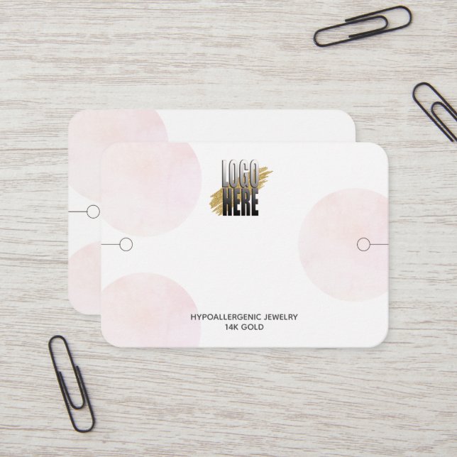 Modernes Armband-Display mit rosa Logo-Kreisen Visitenkarte (Vorderseite/Rückseite Beispiel)