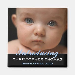 Modernes Art-Baby-Geburts-Mitteilungs-Foto Magnet