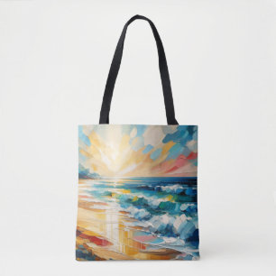 Modernes Art Beach Sunset Ocean Design Tasche