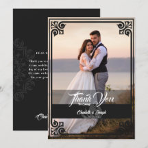 Modernes Art Deco Black Swan Foto Hochzeit