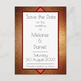 Modernes Art Deco Gatsby Glitzer Einfach Gerettet  Postkarte